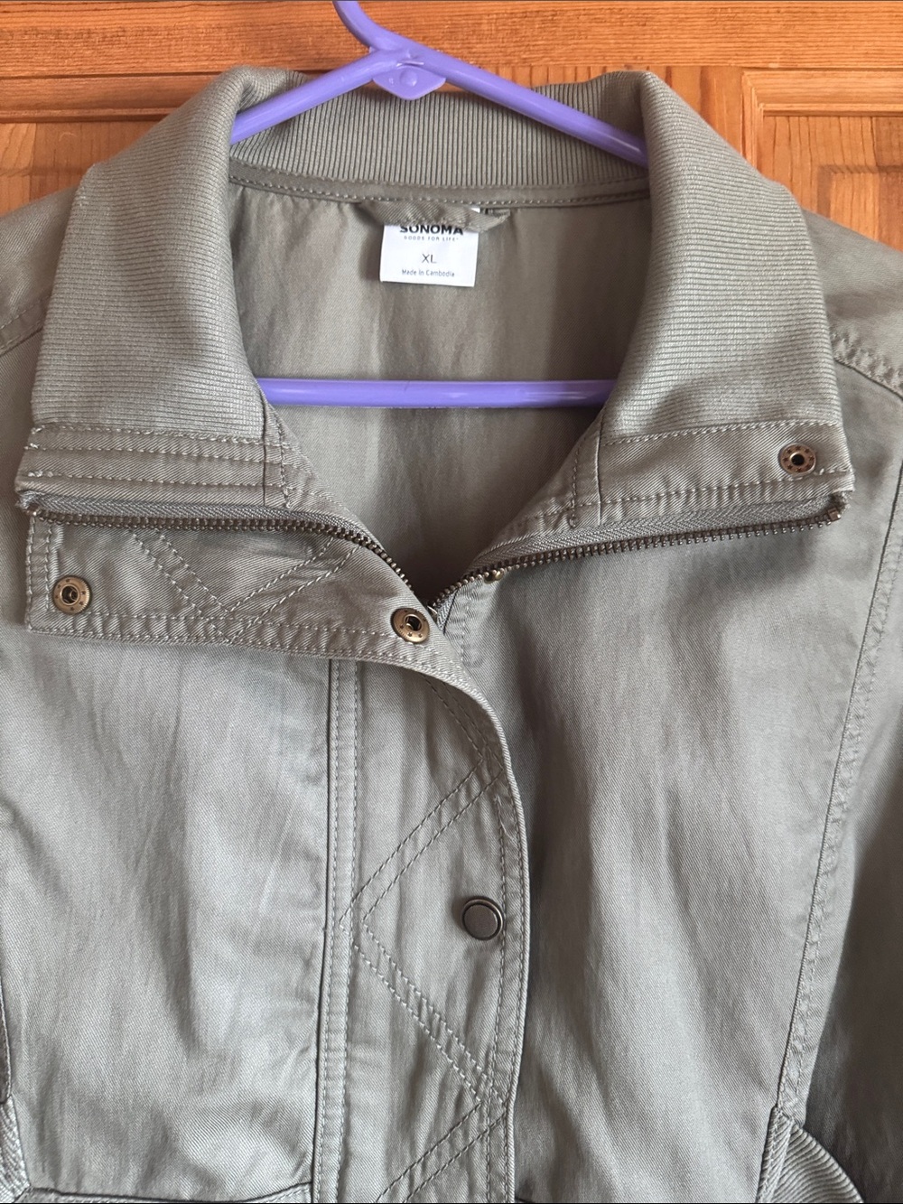 Sonoma Olive Utility Drawstring Jacket - Picture 3 of 5
